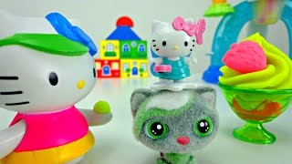 Видео для детей. Китти и Тося - готовим венскую вафлю