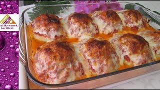 Fırında Patatesli Kaşarlı Köfte Kebabı / Pratik Yemek Tarifleri