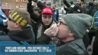 Triggered Liberals Lose Their Minds With Hell Shaking Street Preachers Trolling Refugee Rally In PDX