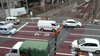 高架化直前の大分駅　列車走行シーン