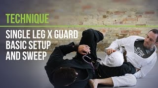 Single Leg X Guard - Basic Setup and Sweep Against Combat Base