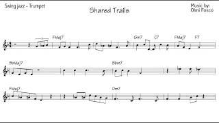 Trumpet jazz Improvisation lesson - Beginner Level - "Shared Trails" - score