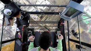 Работа крановщика. Ветер, стены и бетон. Work on Liebherr tower crane. Turmkran.