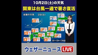 【夜の1分天気】10月2日(土)の天気予報 #Shorts