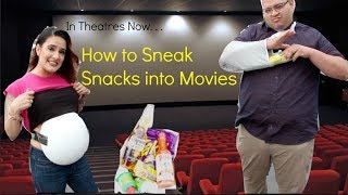 HOW TO SNEAK SNACKS INTO THE MOVIES!!! (PREGNANT BELLY)