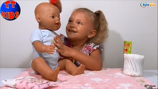 ✔ Кукла Беби Борн. Ярослава заботится о своей Игрушке / Baby Born Dolls. Yaroslava takes care of Toy