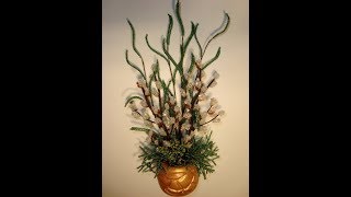 Узкий лист из бисера. Лист №7. Параллельное плетение. Часть 1/2. // Narrow leaf of beads.