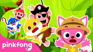 Jugando al Escondite en la Selva con la Familia Tiburón | Tiburón Bebé @Baby Shark en español