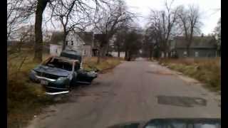 Burned up Ford Fusion in Detroit