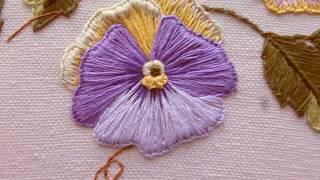 Бразильская вышивка. Фиалки. Brazilian embroidery