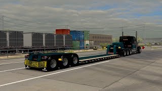 American Truck Simulator Modded Jon Ruda W900L, Dro Modding Deloupe lowboy updated to 1.36