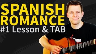 How To Play Spanish Romance Guitar Lesson & TAB #1 Minor Section