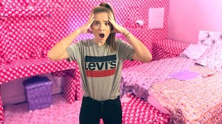 WE WRAPPED HER ENTIRE ROOM IN CHRISTMAS PAPER! - PRANK ?