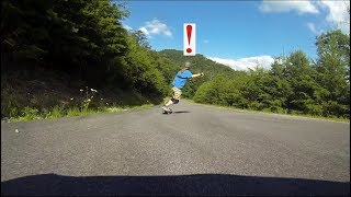 SKATEBOARDER ALMOST RIDES INTO BEAR