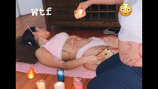 pregnant women pours candle WAX on my body ????? (Torture)