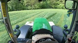 LIVE Gras mähen mit John Deere 6155R 1.Schnitt 2019 Teil 1