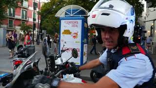 Barcelona cops ride fast motorcycles and fight crime in seconds.