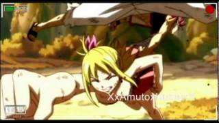 Fairy Tail Lucy Hits Natsu For Touching Her A** (In Anime)