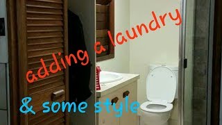 Bathroom renovation. Adding a laundry. DIY reno.