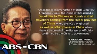 Travel ban sa Hubei Province ng China, iniutos ng Malacañang | Bandila