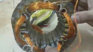 how to make three phase motor 4 pole basket rewinding | coil to coil connection & pole to pole |