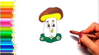 Рисуем грибочек для малышей