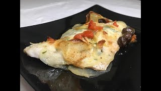 Filete de Lubina Gratinado en Costra de Patatas
