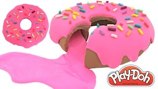 Play Doh How to Make a Giant SLIME Jelly Donut RainbowLearning