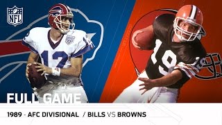 1989 AFC Divisional Playoff Game: Buffalo Bills vs. Cleveland Browns | NFL Full Game