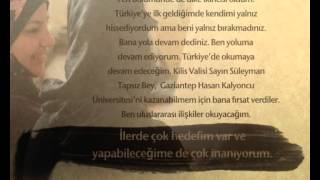 Suriyeli Ravdanur Cuma'nın Türkiye'ye Teşekkür Mektubu