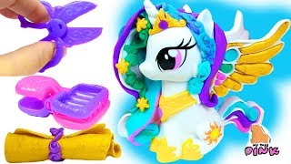 Play Doh My Little Pony ПРИЧЕСКИ ДЛЯ ПОНИ Princess Celestia, Luna & Twilight Toy video for kids