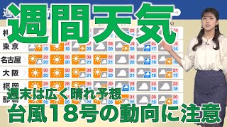 週間天気予報 9月30日(金)〜10月6日(木)