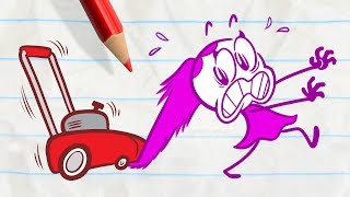 Bah, Pencilmate Has to Mow the Lawn! -in- LAWN AND ORDER - Pencilmation Cartoons for Kids