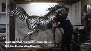 Sculpture - Stainless Steel Arabian Horse