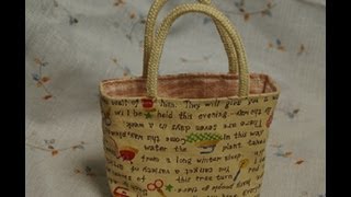 持ち手付きミニバッグ作り方  DIY : How to Make a Mini Bag with Handles