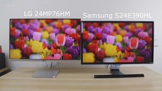 Samsung S24E390 vs LG 24MP76 comparison and review.