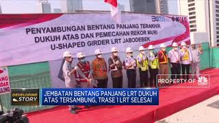 Jembatan Bentang Panjang LRT Dukuh Atas Tersambung