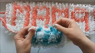 Вяжем прочные петельки для плоской именной мочалки
