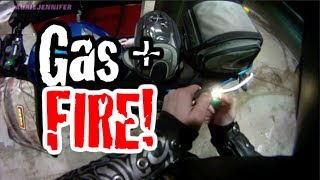 Frozen Gas Cap + FIRE = FUN! (+Winter Riding Tips)
