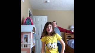 Brother catches sister dancing
