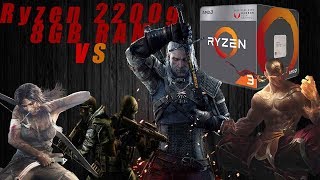 #Ryzen2200g #Vega8 #8Gb Teste em 4 JOGOS!! CS.GO,Witcher3,Tomb Raider,League of legends
