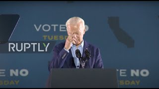 USA: Biden makes sign of the cross while mentioning Trump during speech in California