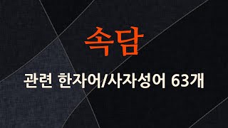 속담에 관한 한자어/사자성어 63개
