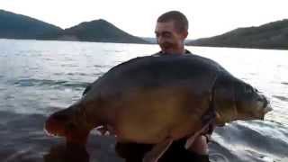 Lac du Salagou, carpe de 28,8kg, la géante du géant!