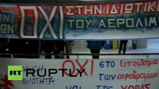 Greece: Chania workers protest German company due to operate the airport