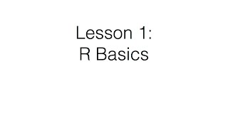 R Course: Lesson 1