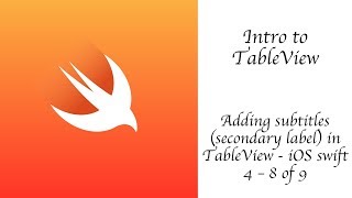 Adding subtitles (secondary label) in TableView - iOS swift 4 - 8/9