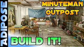 Minuteman Outpost! Armory, Barracks and & Field Hospital , - BUILD IT! #14 Fallout 4