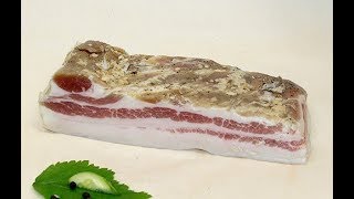 Сухой засол сала с чесноком и чёрным перцем за 3 дня.