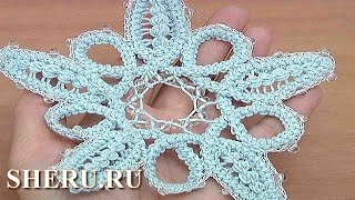 Нежная снежинка в технике румынского кружева. Урок 73